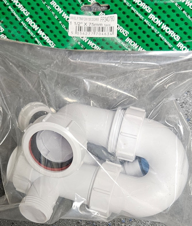 4634 FP340780 Siphon pivotant 1.1/2 (40mm) X 75mm avec buse à 135 degrés