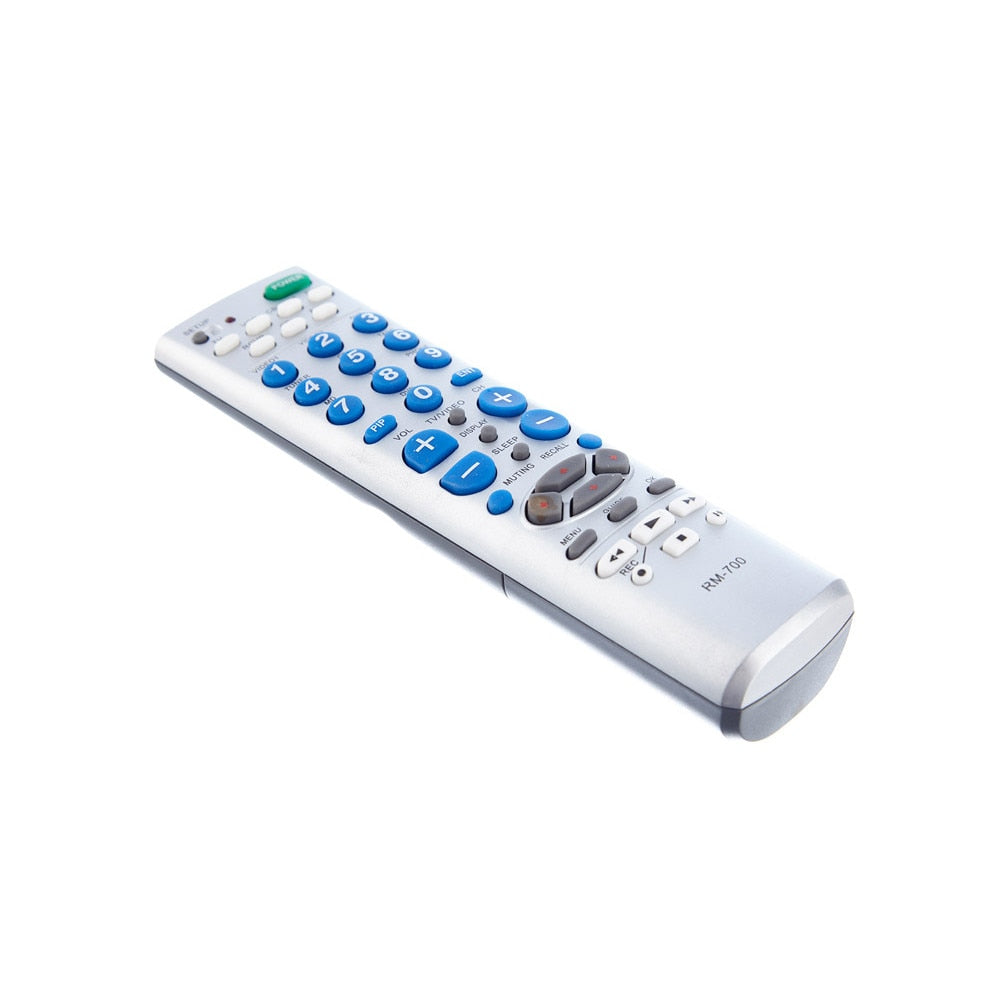 Télécommande universelle pour TV, DVD/CD, magnétoscope, récepteur, AUX, RM-700, blanc-bleu