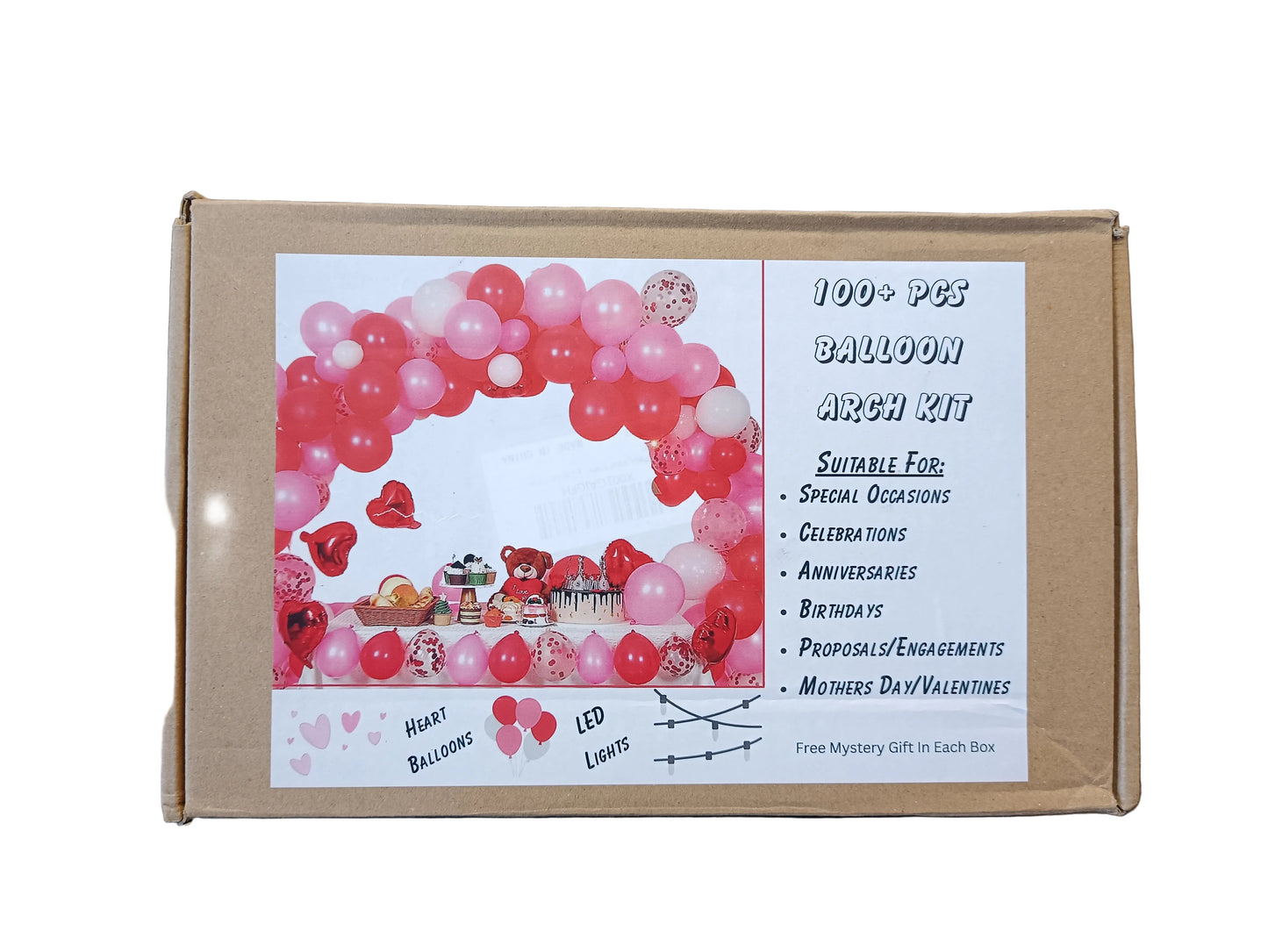 Kit d'arche de ballons 100+ pièces avec lumières LED