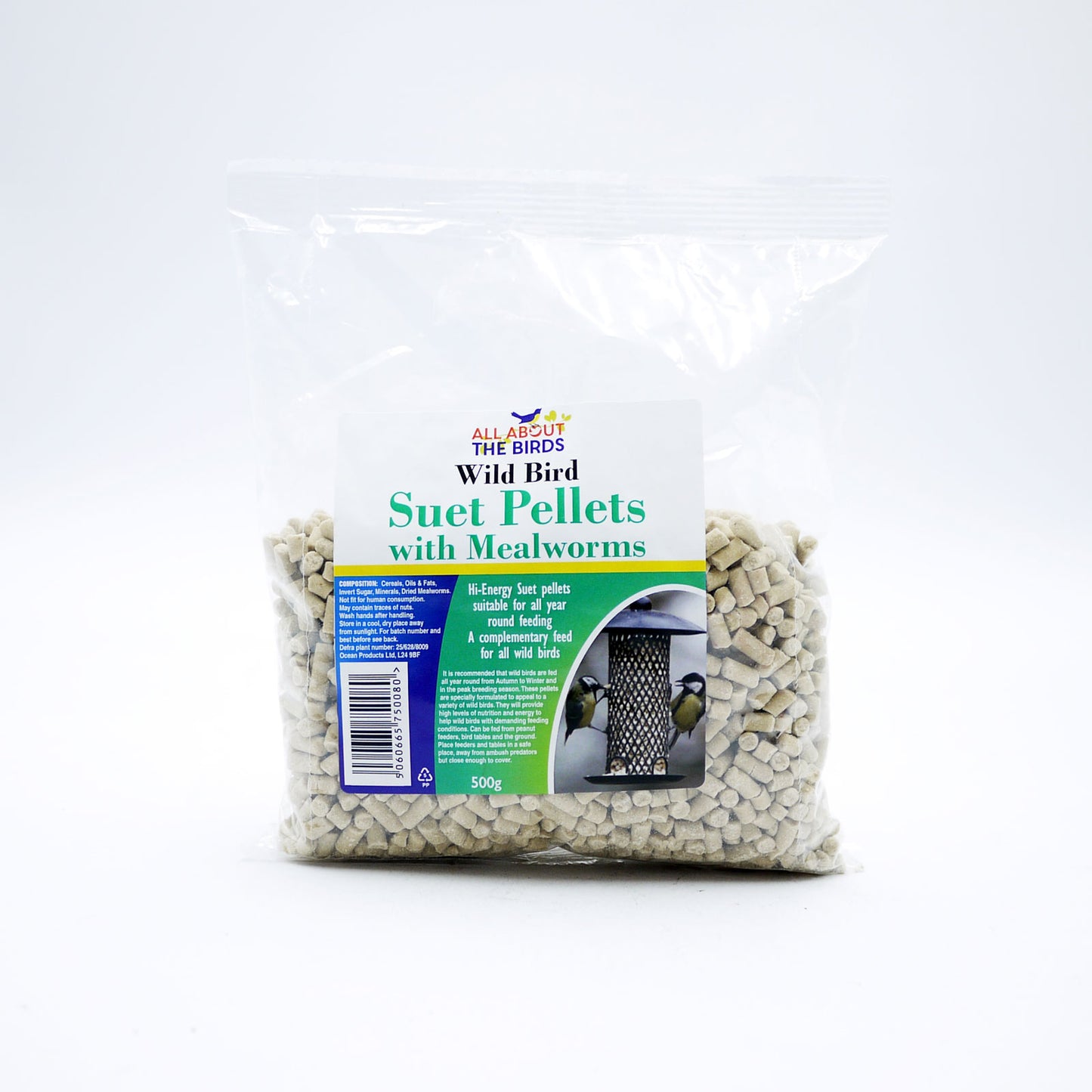 WILD BIRD SUET PELLETS MEALWORM 500g