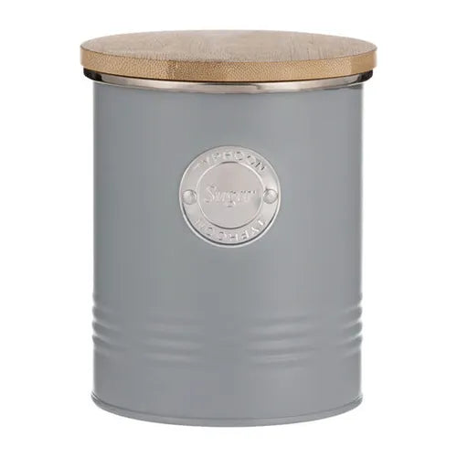 TYPHOON BOÎTE DE RANGEMENT SUCRE 1L JOINT EN SILICONE COUVERCLE EN BAMBOU