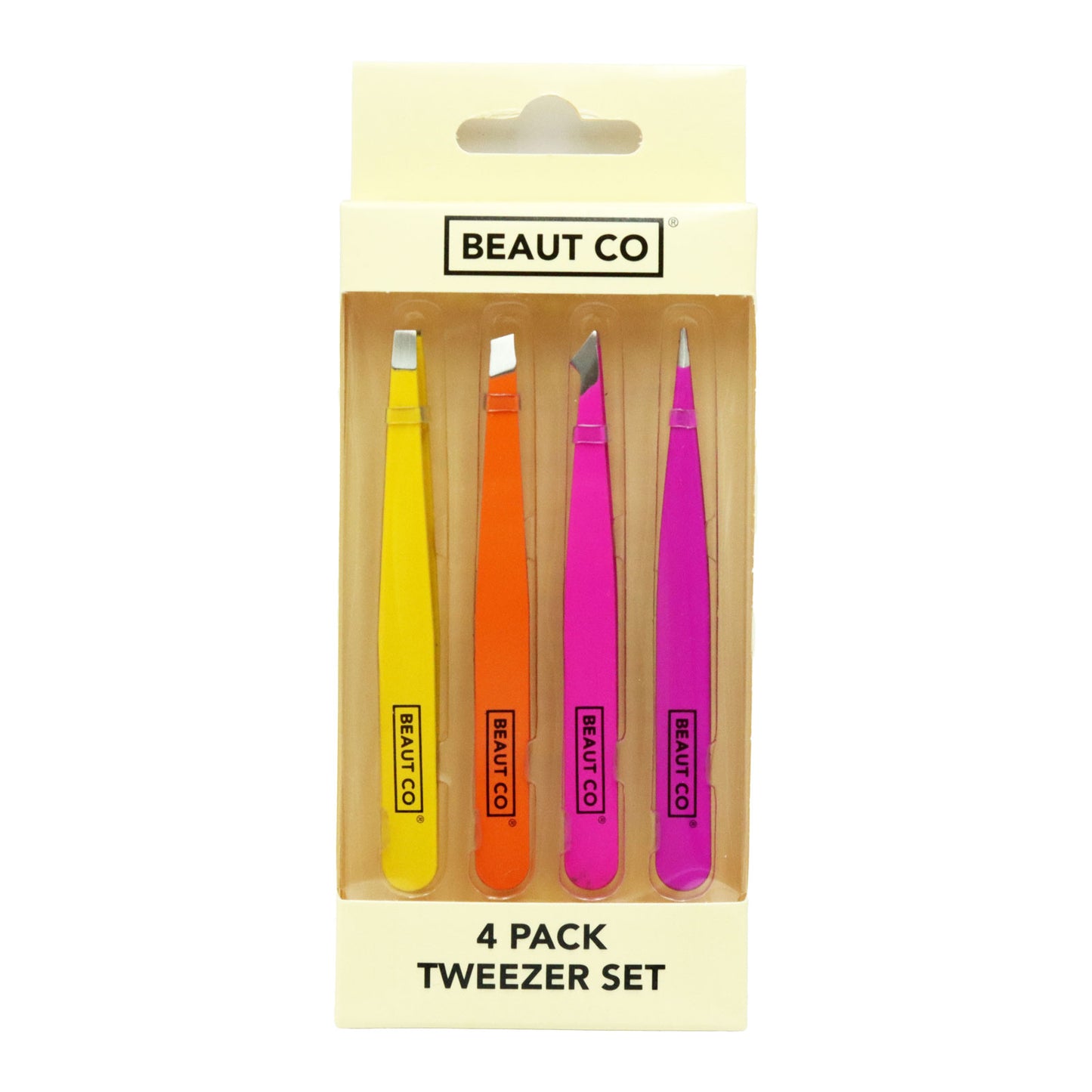 BEAUT CO. TWEEZER SET 4 PACK