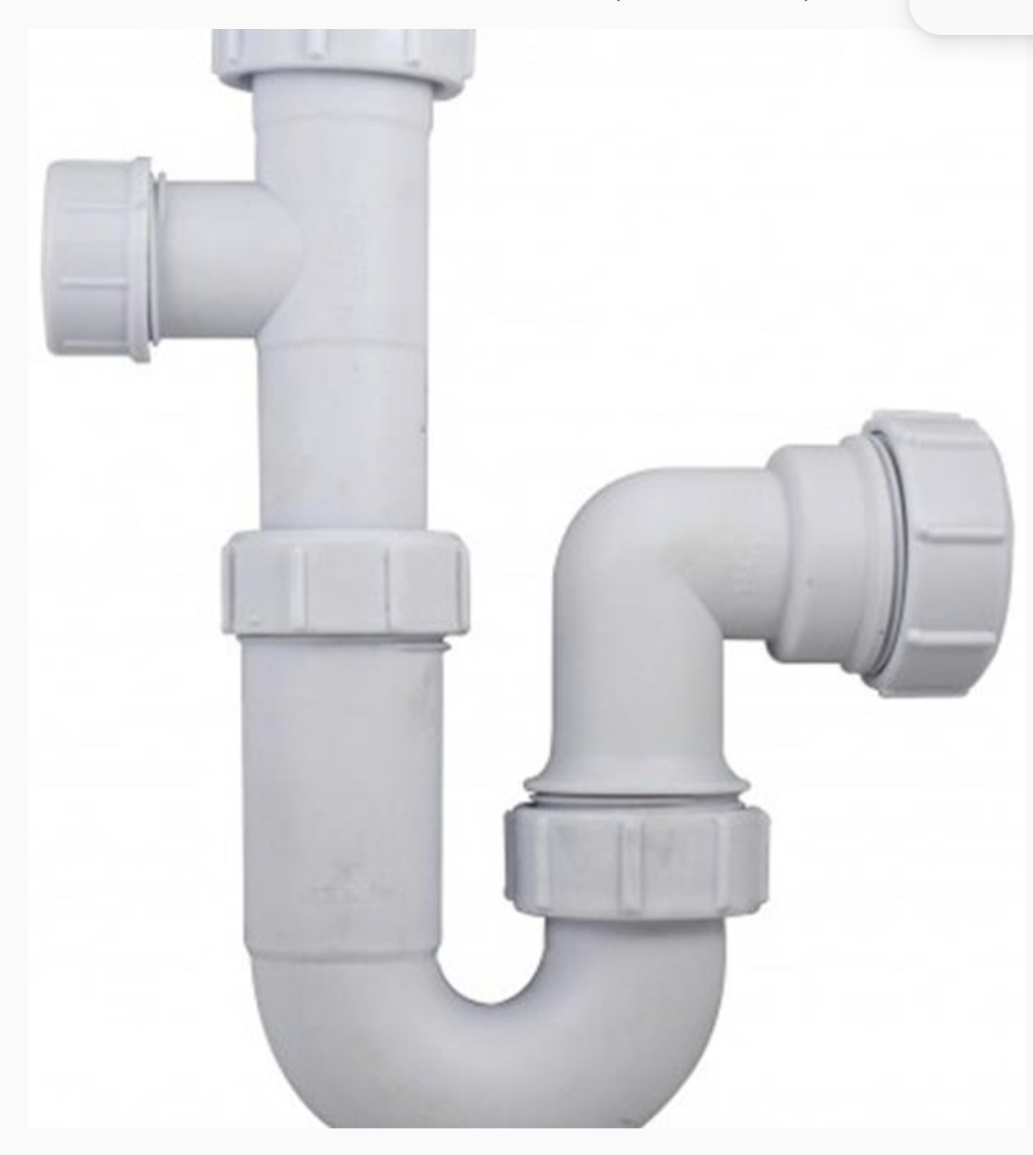 4535 FP340700 1 1/4 (32 mm) Siphon en P réglable avec buse d'entrée -