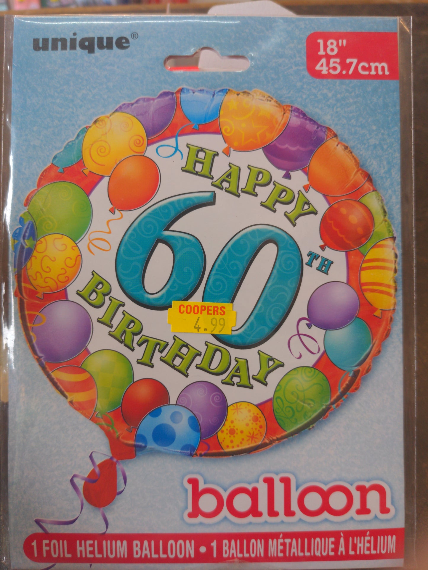 Joyeux 60ème anniversaire ballon Hélium 45cm