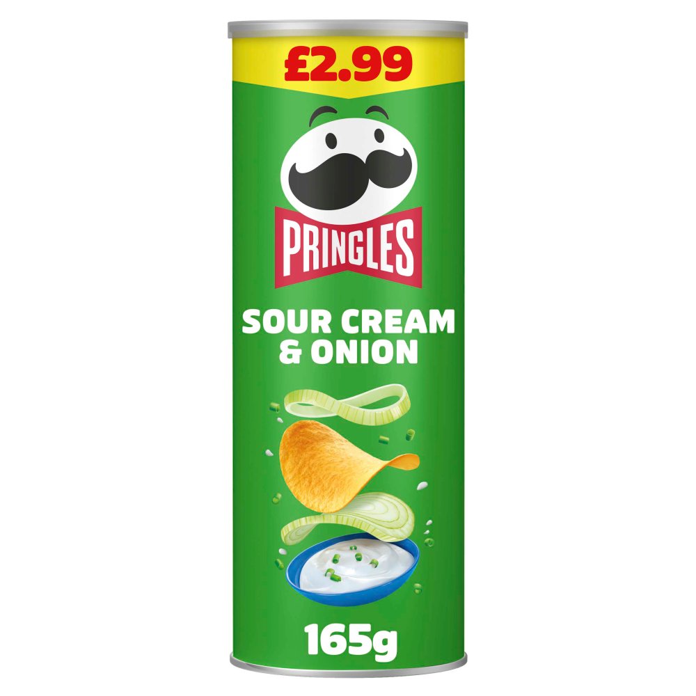 Pringles Sour Cream & Onion Sharing Crisps 165g PMP £2.99