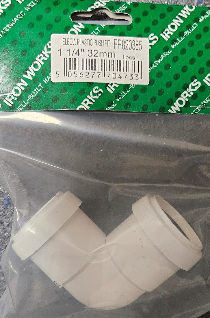 4733 - FP820385 - COUDE À 90° PUSHFIT BLANC 32MM 1 1/4