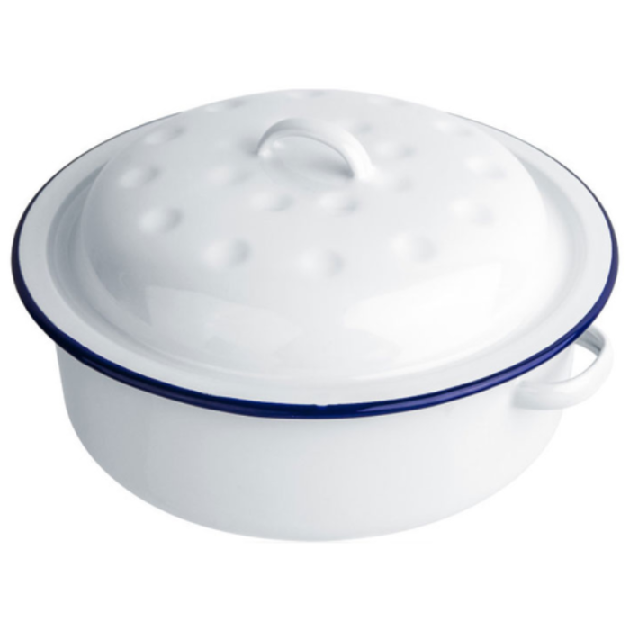Falcon White Enamel Round Roaster 26cm