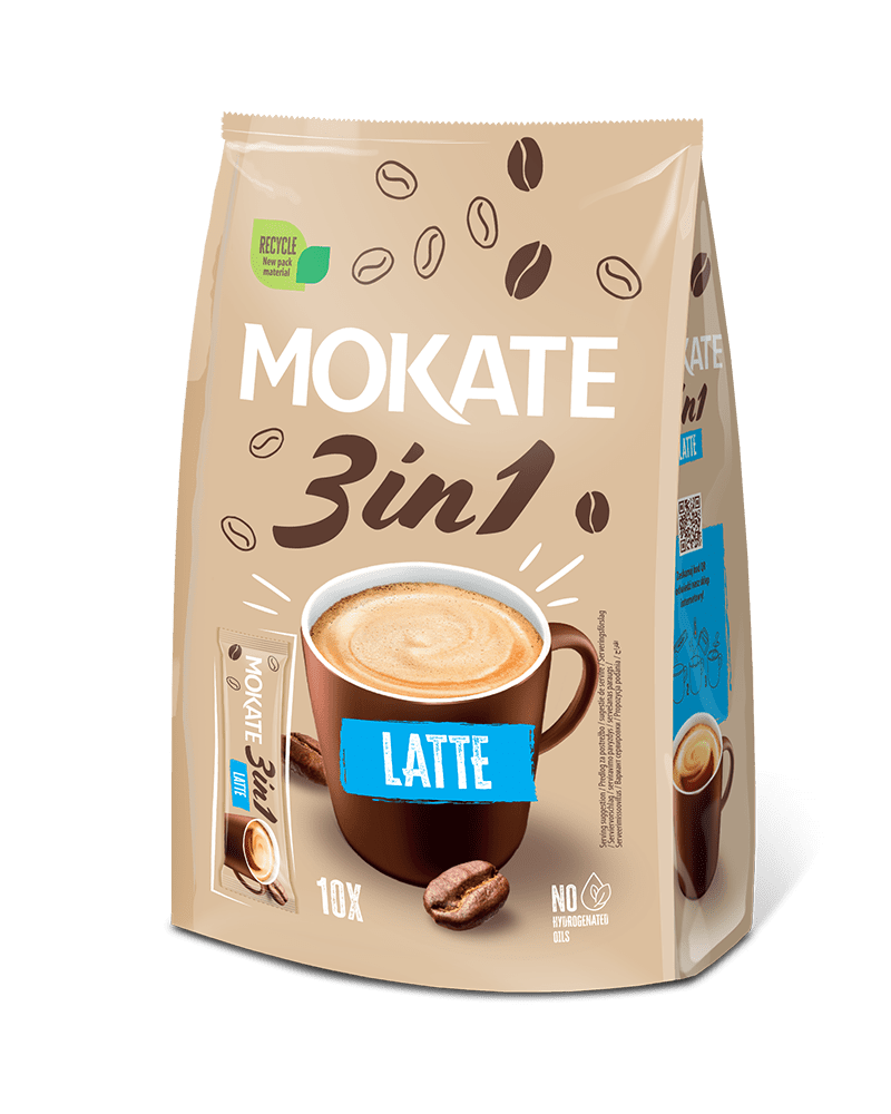 Sachets de café latte torréfié Mokate 3 en 1