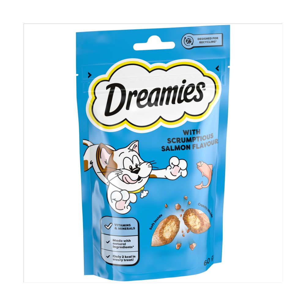 Friandises pour Chat DREAMIES Biscuits au Saumon 60g