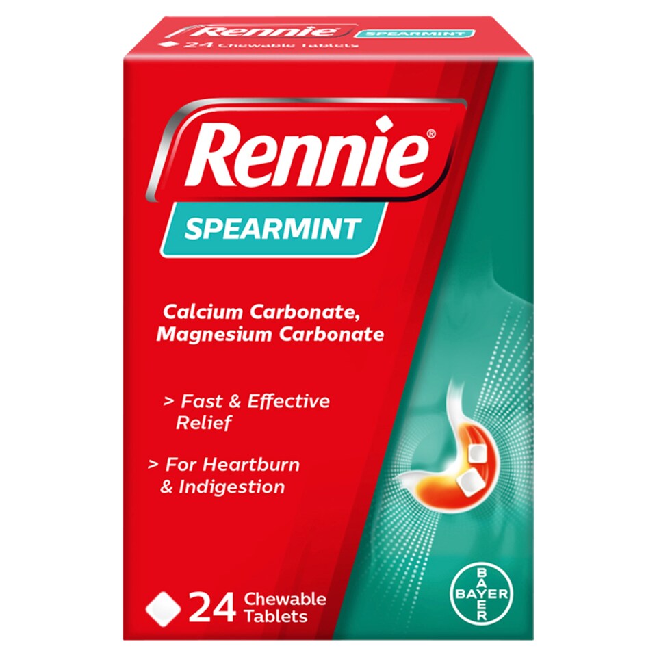 Rennie Spearmint Heartburn & Indigestion Chewable Tablets 24s