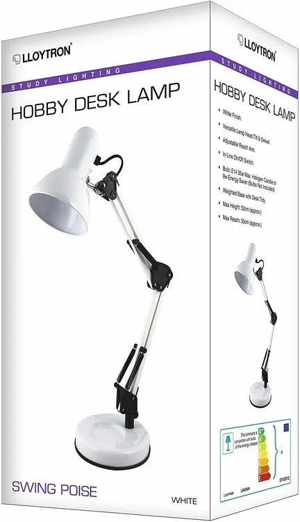 Lloytron Swing Poise Hobby Desk Lamp White