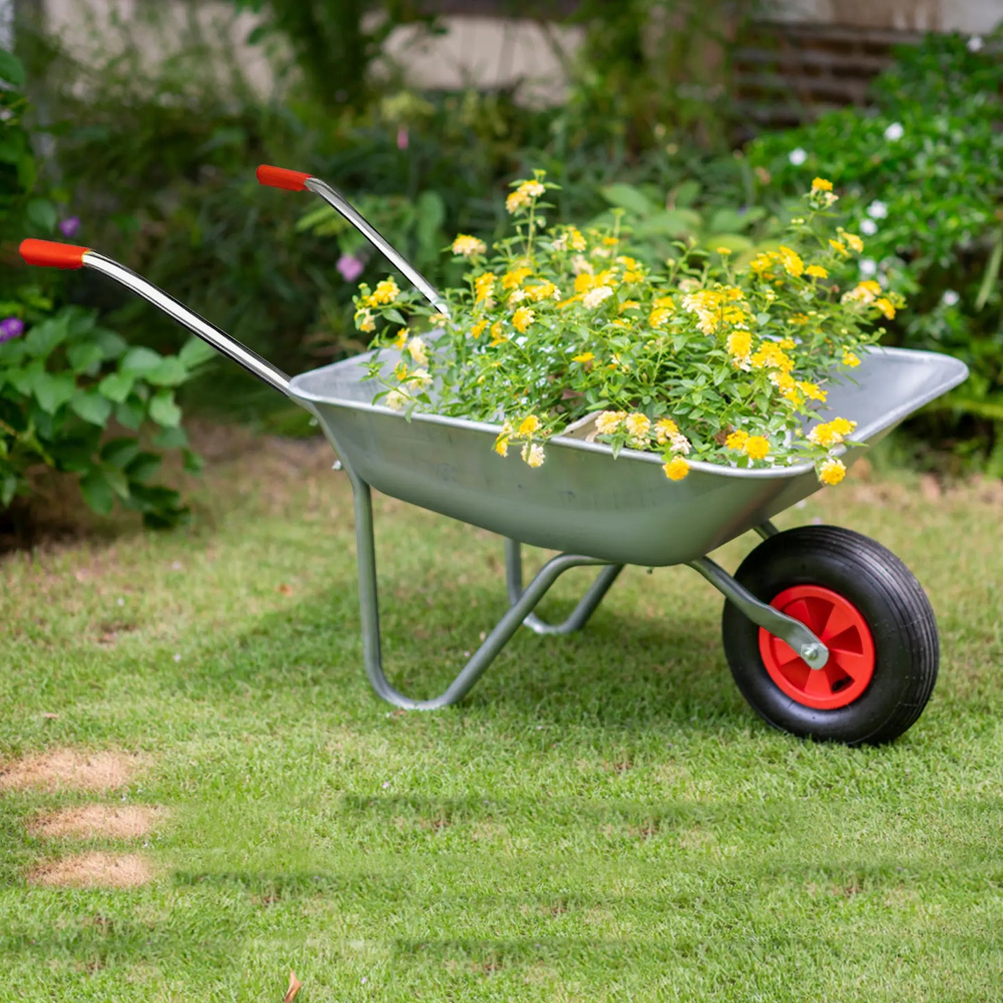 Arboria Wheelbarrow 65Ltr Silver 82cmx61cmx23cm