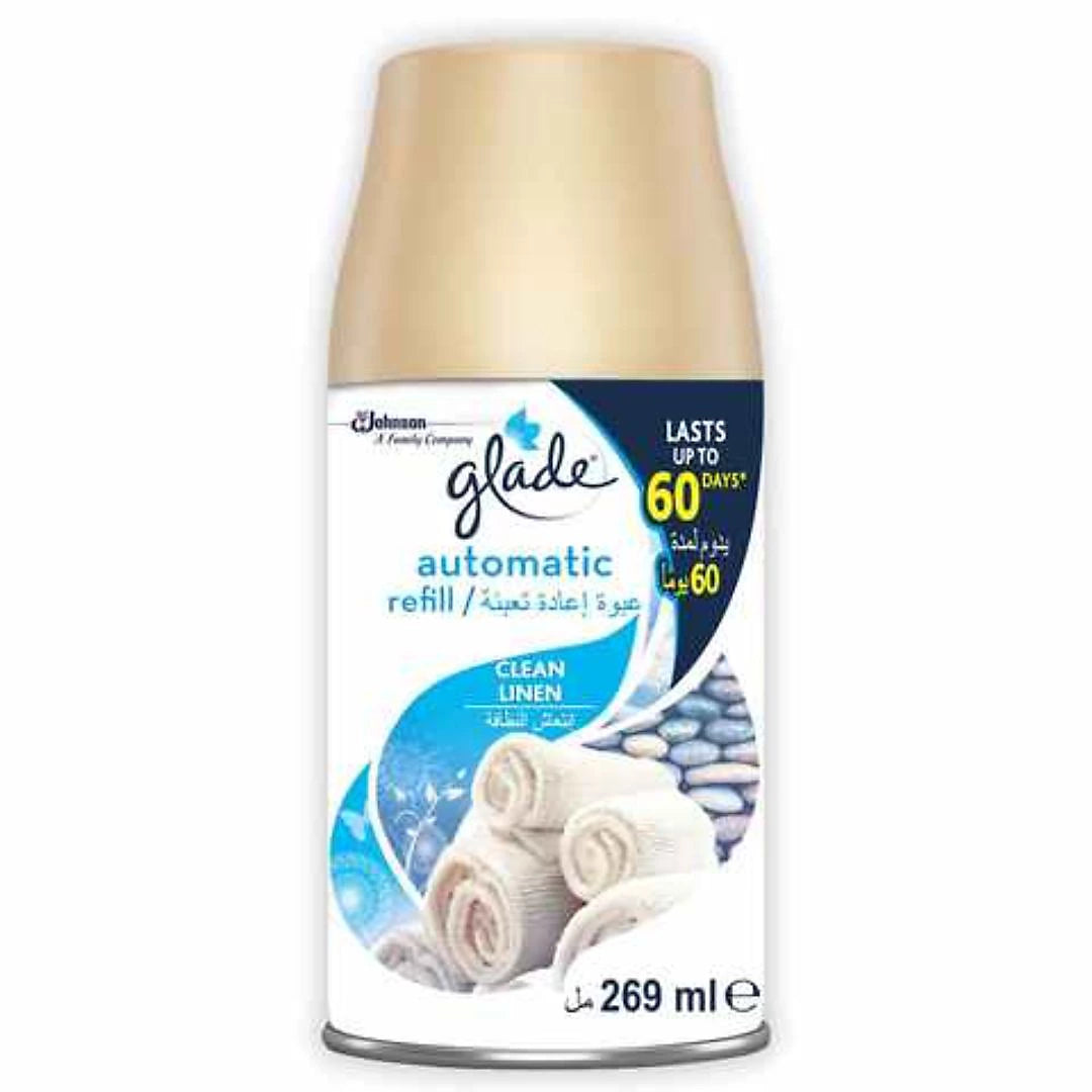 Glade Automatic Air Freshener Refill, Auto Spray Scent for Home, Clean Linen, 269ml