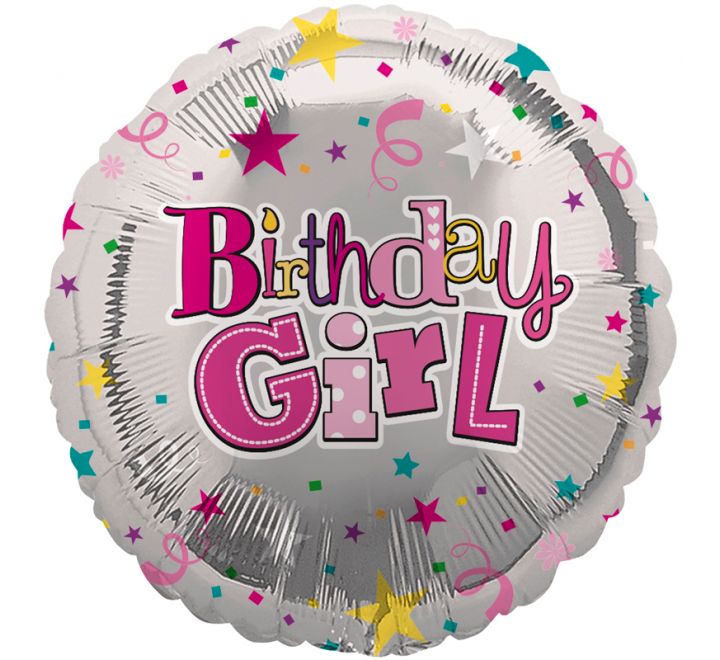 18in BIRTHDAY GIRL FOIL BALLOON