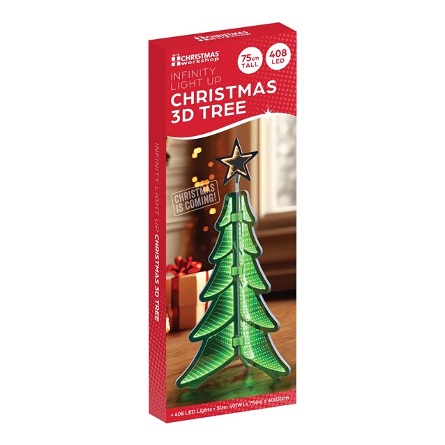 The Christmas Workshop 75cm 3D Effect Infinity Christmas Tree Light