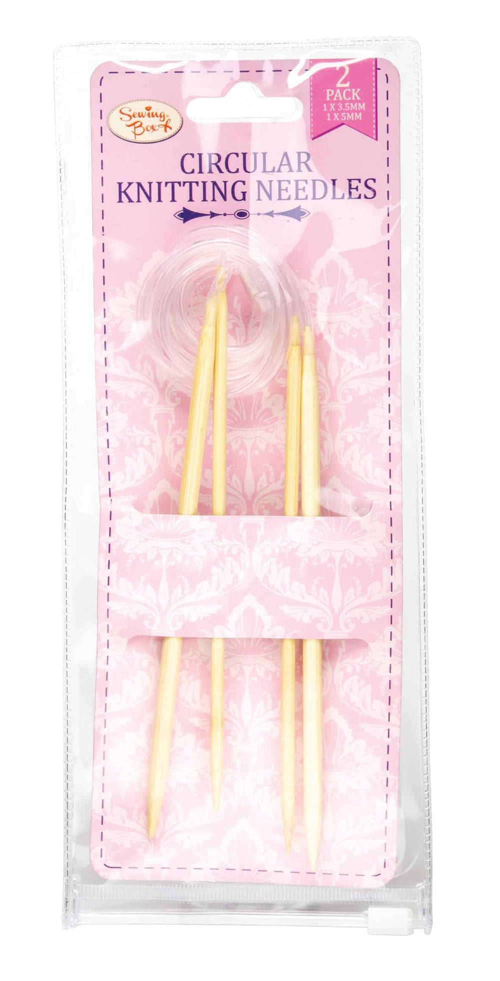 Pack of 2 Circular Bamboo Knitting Needles