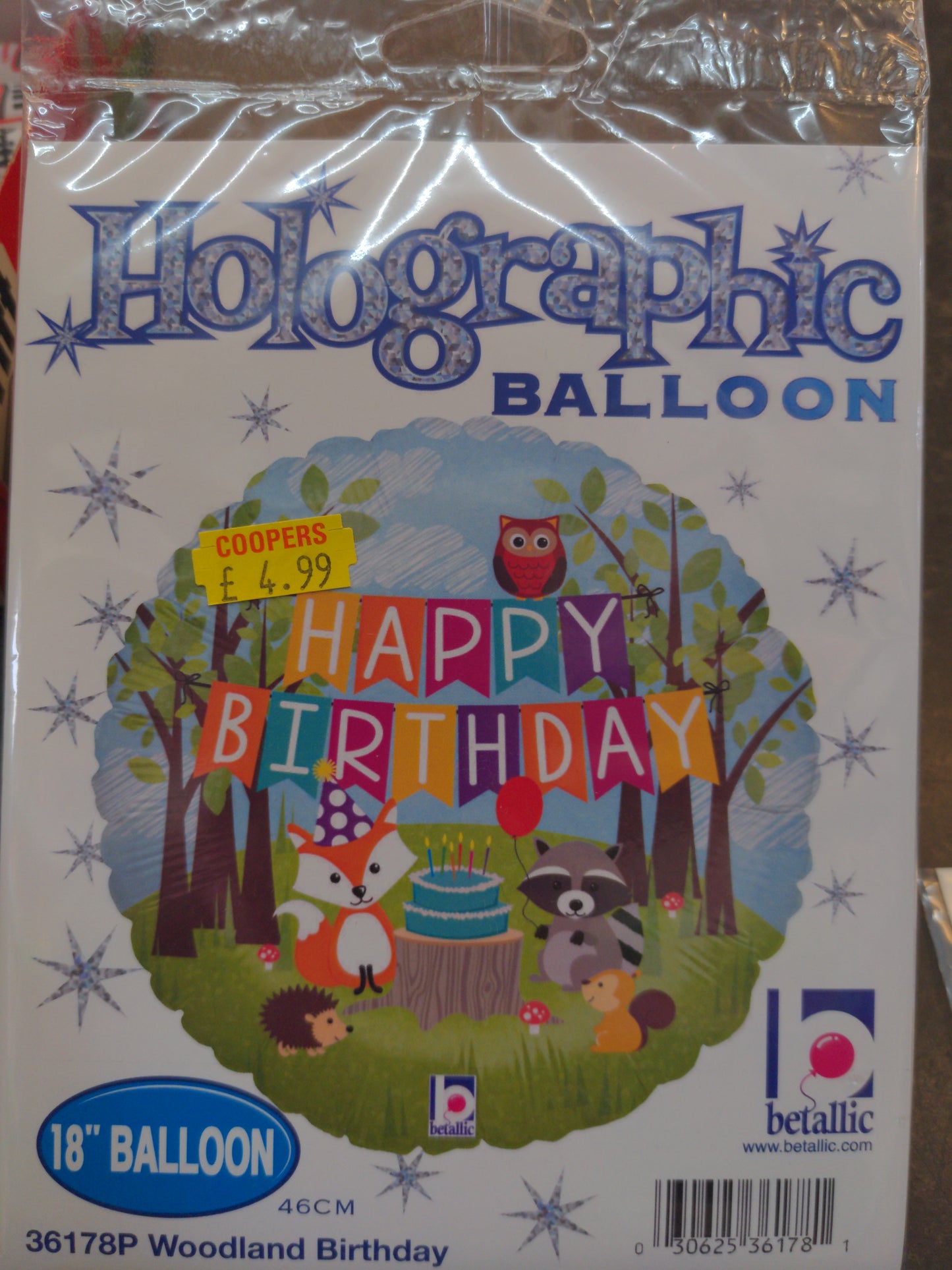 Joyeux anniversaire ballon hélium holographique 45 cm