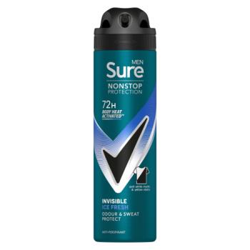 Sure Men Protection Non-Stop Anti-Transpirant Invisible Ice Fresh Aérosol 150ml