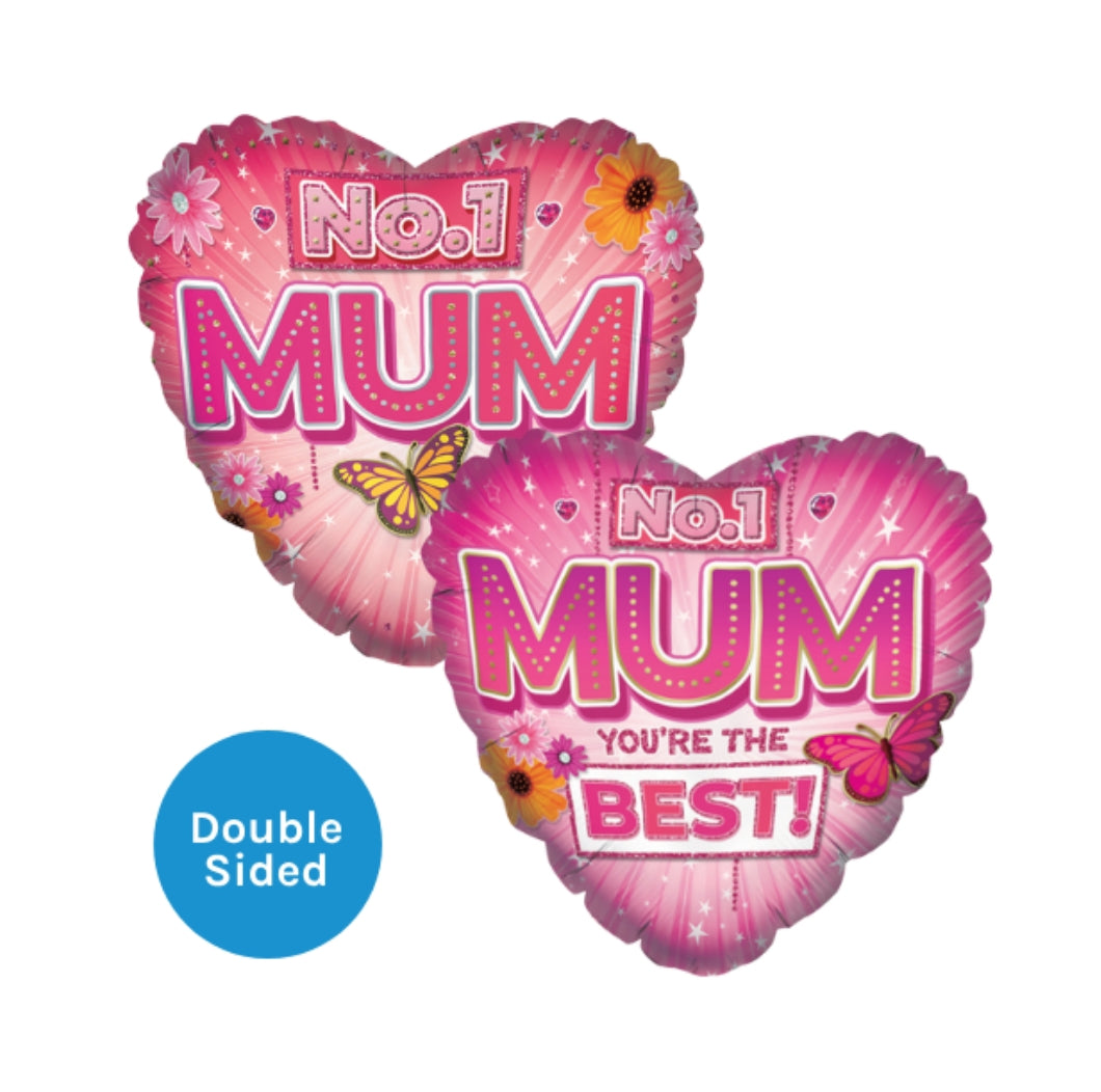 Ballon Aluminium Cœur "Maman n°1" de 45 cm (1)