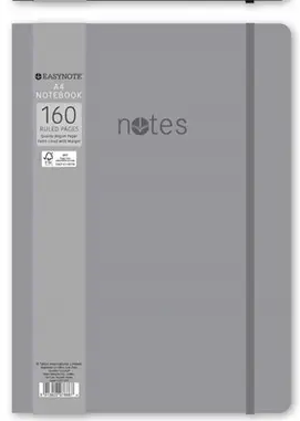 EASYNOTE ASSORTED COLOUR SOFT TOUCH A4 NOTEBOOK 160 PAGES