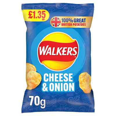 Walkers Cheese & Onion Sharing Crisps 70g PMP £1.35