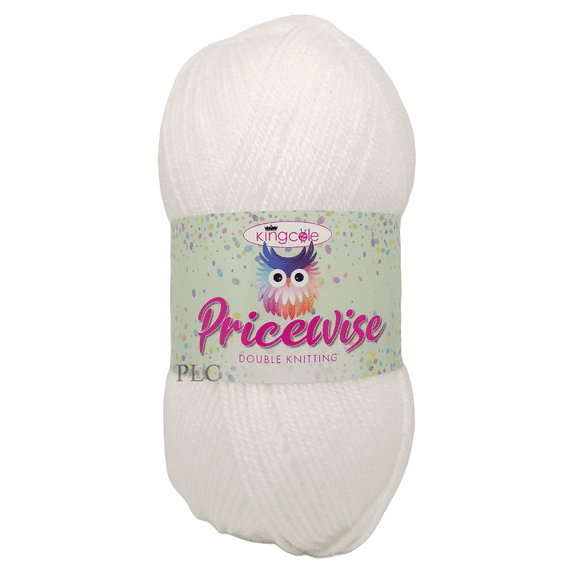 KING COLE PRICEWISE WHITE WOOL 100g
