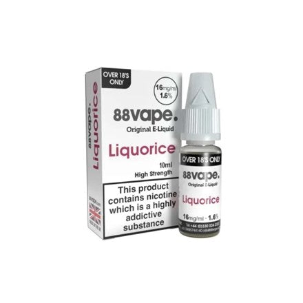 88 VAPE E-LIQUID 16MG LIQUORICE 10ML