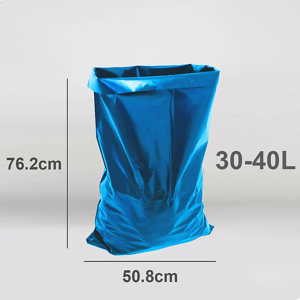 Sacs de Gravats Bleus EcoBag Lot de 20 - 40L - 100 Microns - Sacs Poubelle Résistants Recyclables