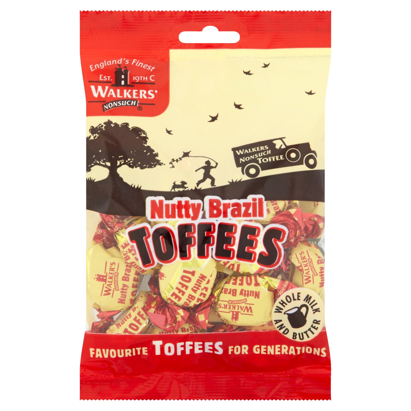 Walker's Nonsuch Nutty Brazil Toffees - Bag 150g