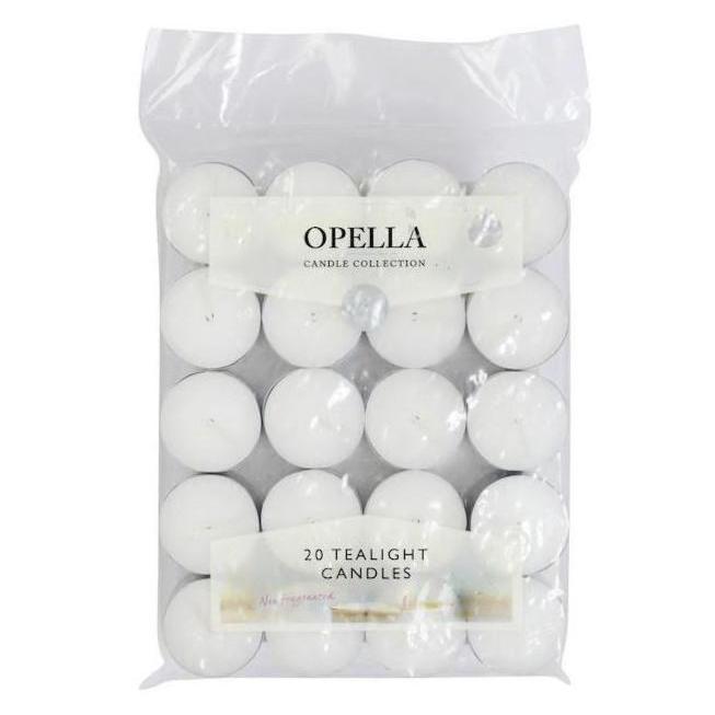 OPELLA CANDLE COLLECTION TEALIGHT CANDLES NON FRAGRANCED 20pcs