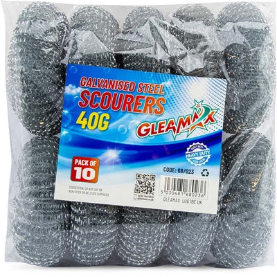 GLEAMAX GALVANIZED SCOURER 40G 10 PACK