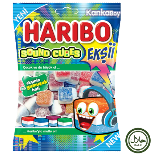 Haribo Sound Cubes Ekşi (Sour) Halal (80g)