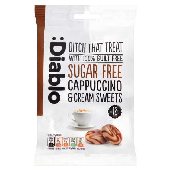 Diablo Cappuccino et Crème Bonbons Sans Sucre 75g