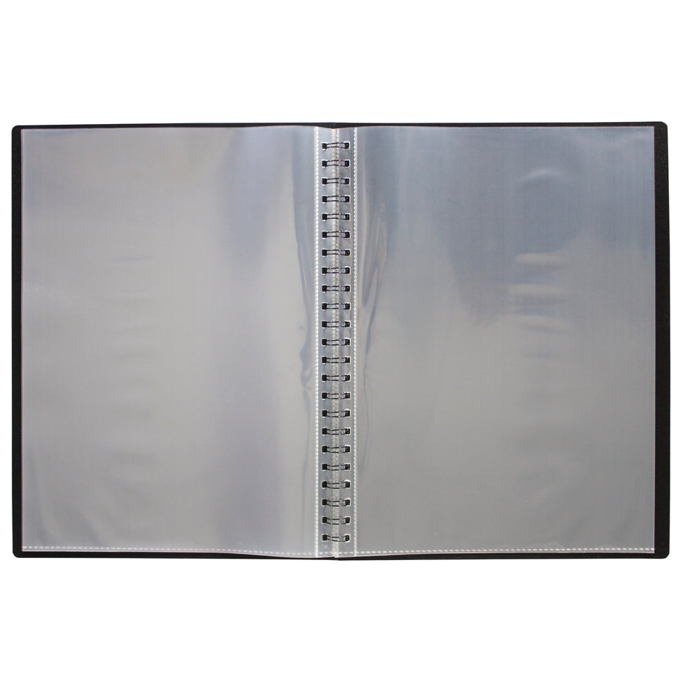 A4 90% Recycled 40 Pocket Fold Flat Spiral Display Book