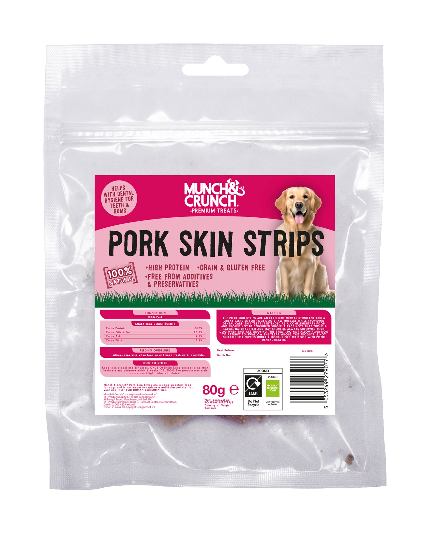 Much & Crunch Pork Skin Strips - 80g