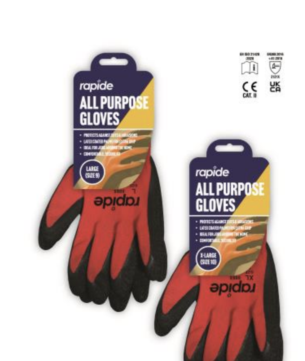 HEAVY DUTY WORKING GLOVES RED/BLACK 1 Pair