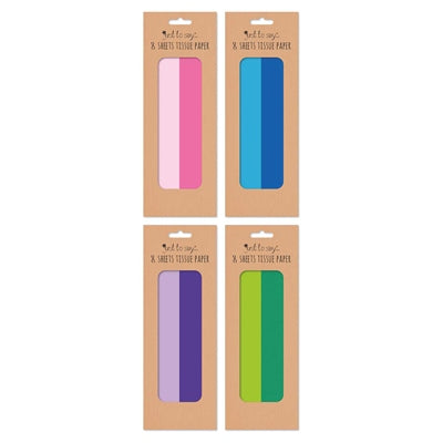 8 SHEETS ASSORTED PLAIN TISSUE PAPER