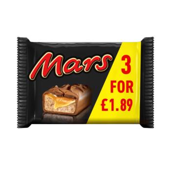 Mars Caramel, Nougat et Chocolat au Lait Barres Snack Multipack 1,89 £ PMP 3x39.4g