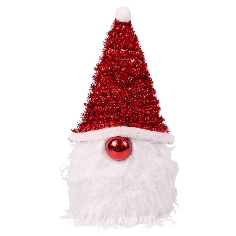 Christmas Tinsel Wall Plaque Gonk Red Bauble Nose