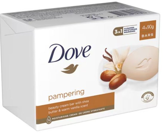 Dove Purement Soin Beauté Crème Douceur Beurre de Karité 4 x 90 g