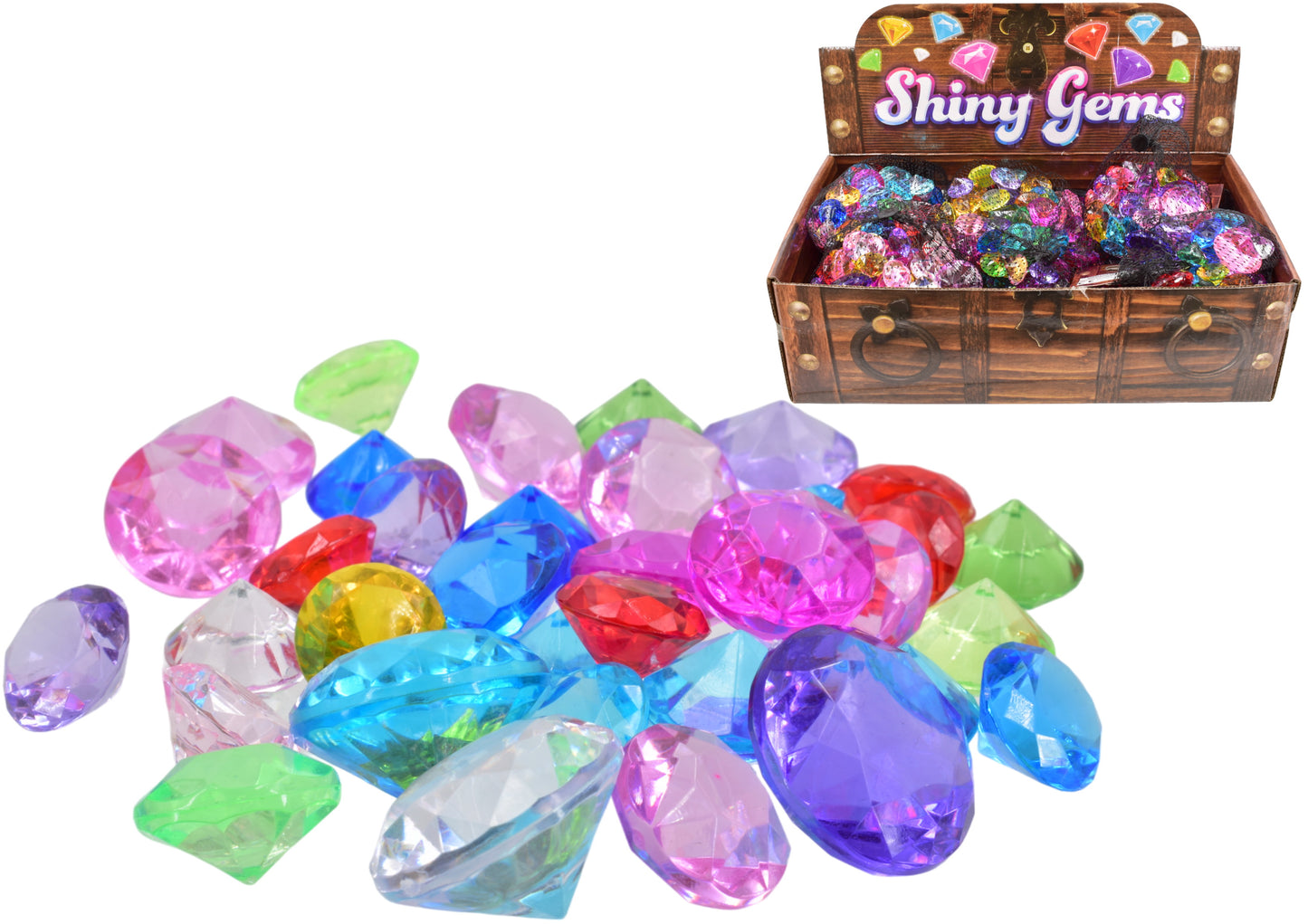 48pcs Shiny Gems In Net Bag In Display Box