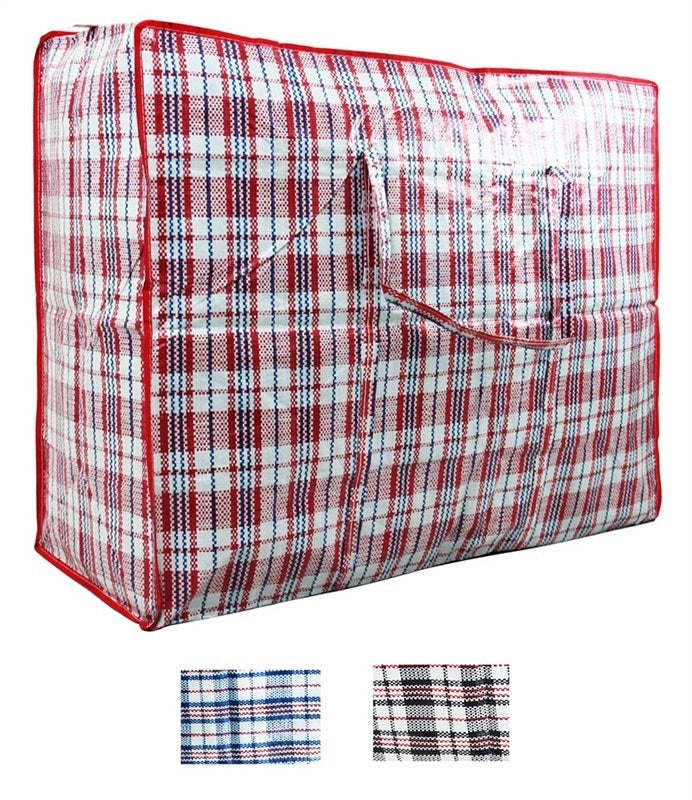 Grand sac de rangement à carreaux pour le linge 80 x 65 x 20