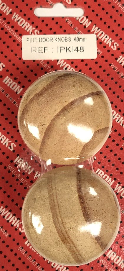IPKI48 - Boutons de tiroir en pin avec insert métallique 48mm (2 pièces)