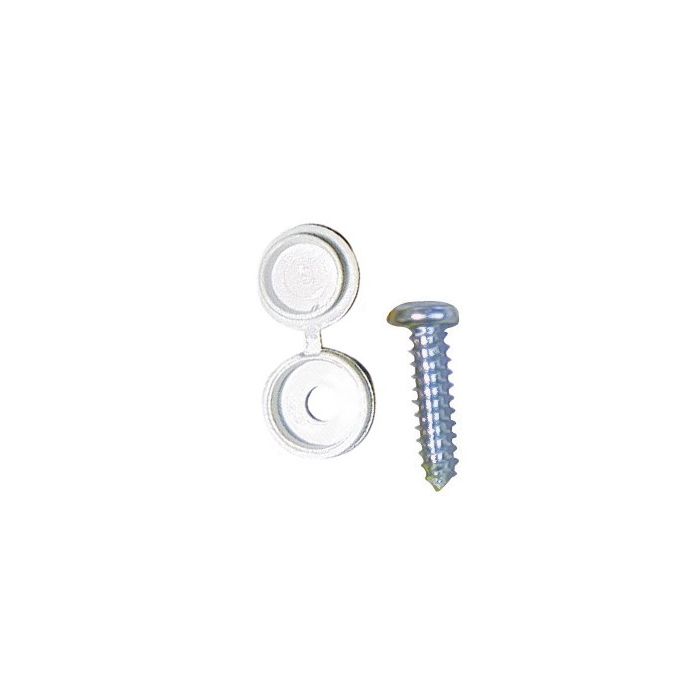 Number Plate Caps & Screws White - Pack of 50 - PEARL CONSUMABLES PNP145R