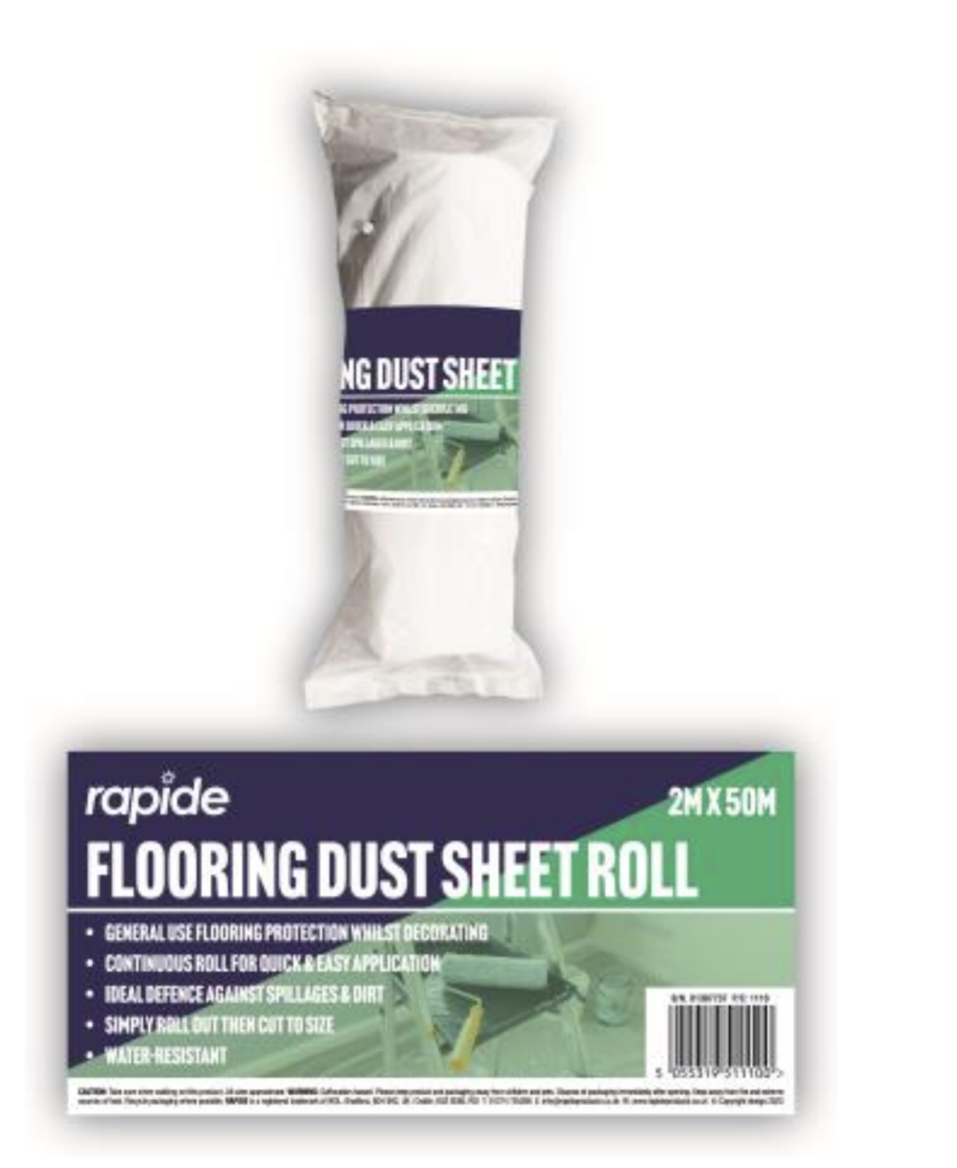 RAPIDE FLOORING DUST SHEET ROLL 2M x 50M
