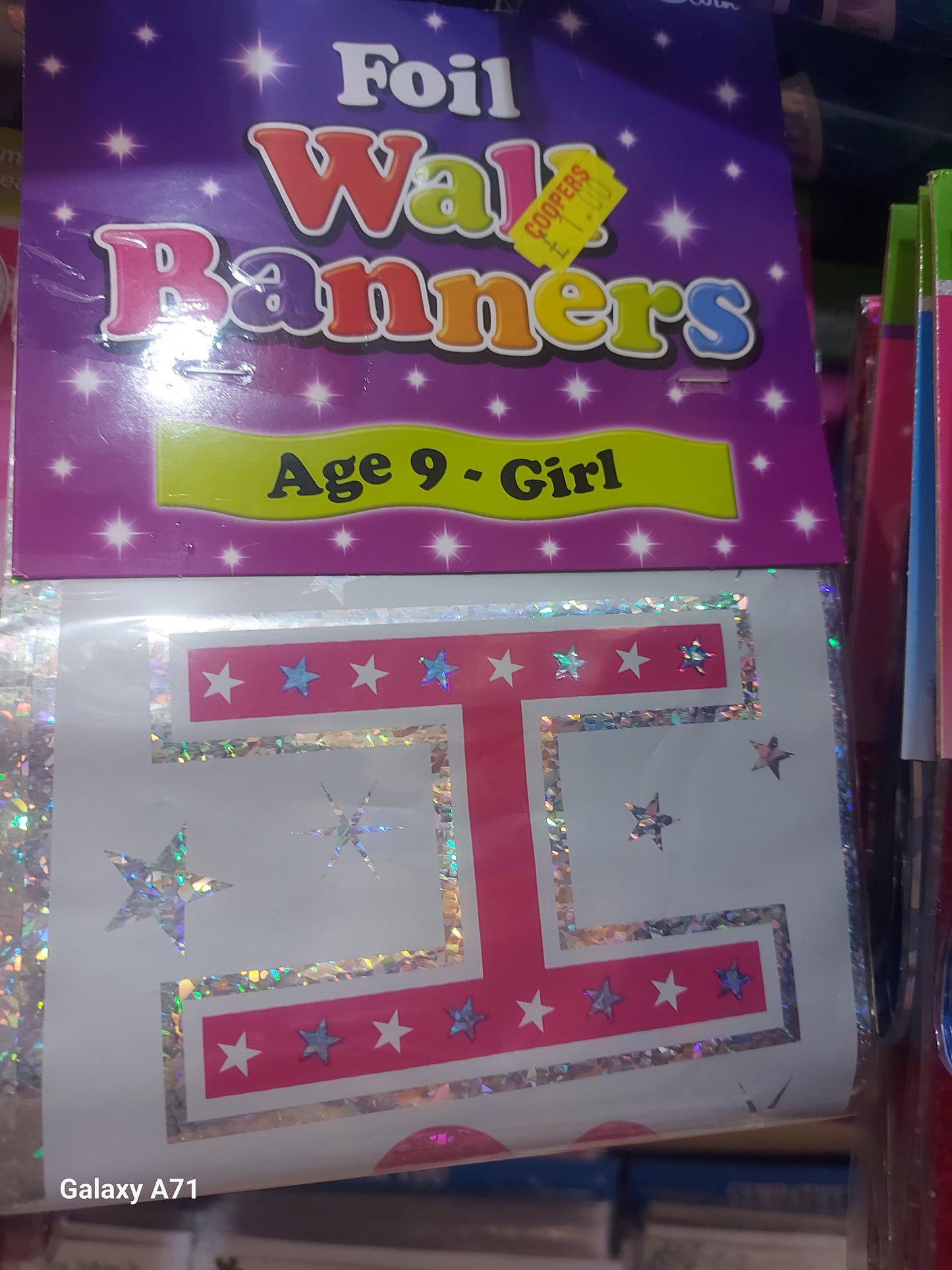 Foil wall banner Girl Age 9