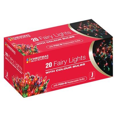 GUIRLANDE LUMINEUSE DE NOËL D'INTÉRIEUR, 20 AMPOULES MULTICOLORES.