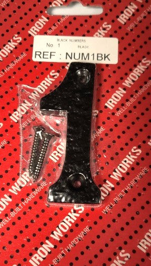 NUM1BK - Black Antique Numeral - 1 (75mm)
