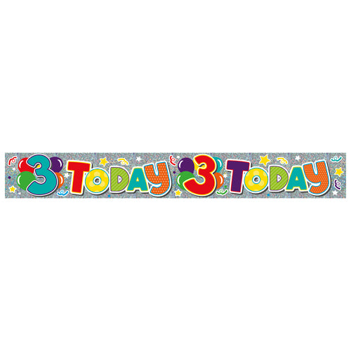 Bannière holographique 3e anniversaire 2,6 m