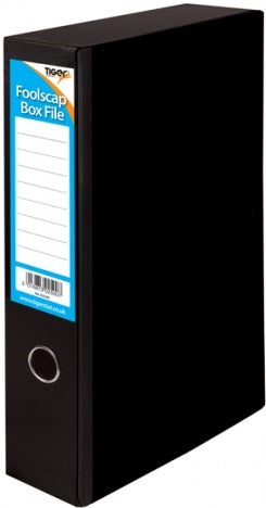 TIGER Foolscap Pressed Board Box Files - Black - 302500